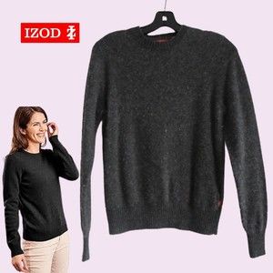 IZOD NEW Wool Blend Crew Neck Rib Trim Pullover Sweater S